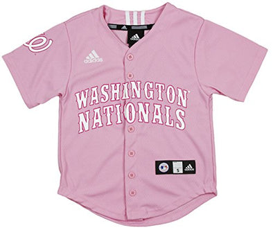 Adidas MLB Baseball Girls Washington Nationals Printed Jersey - Pink