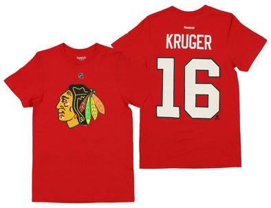 Reebok NHL Men's Chicago Blackhawks Marcus Kruger #16 Player Tee, Red