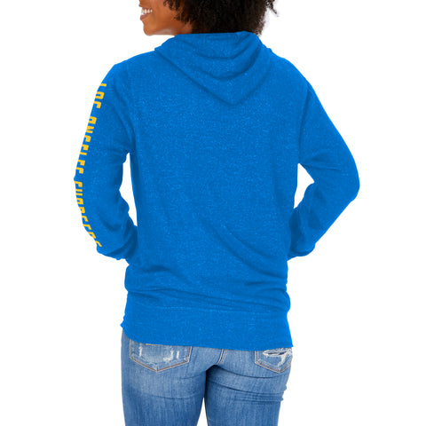 Zubaz NFL Women's Los Angeles Chargers Marled Soft Pullover Hoodie