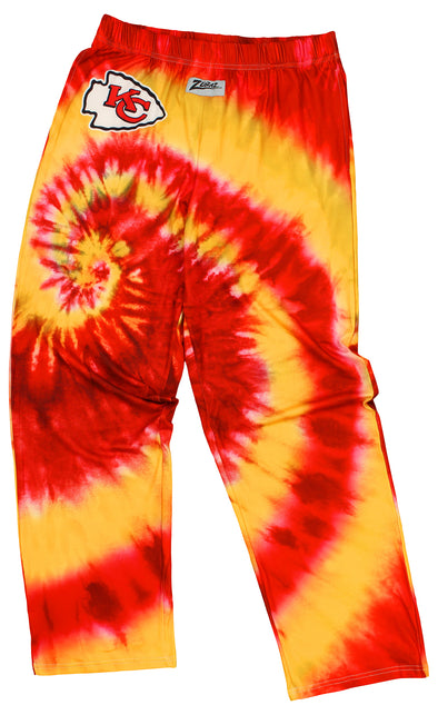 Zubaz Kansas City Chiefs NFL Men's Tie Dye Team Colors Lounge Pants, Red