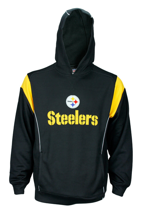 Reebok Mens NFL Football Pittsburgh Steelers Hoodie Hooded Sweatshirt, Black