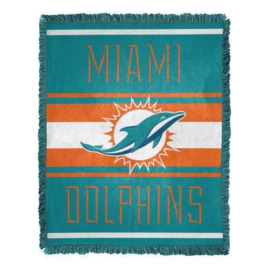 Northwest NFL Miami Dolphins Nose Tackle Woven Jacquard Throw Blanket
