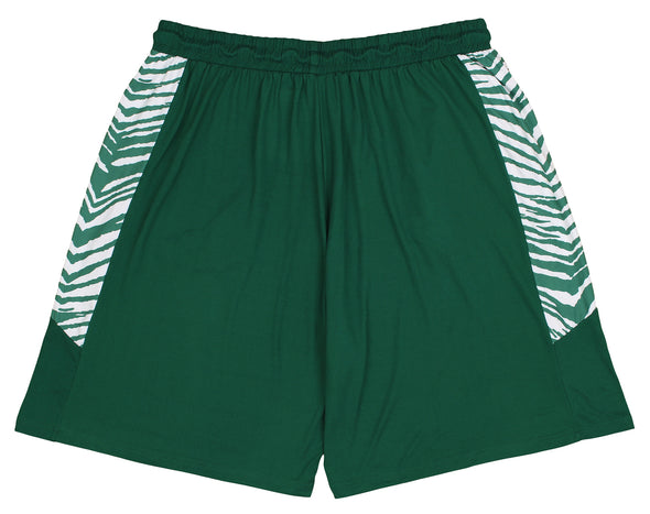 Zubaz NFL Men's New York Jets Team Logo Zebra Side Seam Shorts, Green
