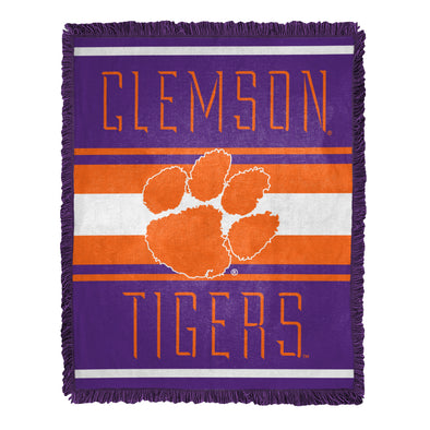 Northwest NCAA Clemson Tigers Nose Tackle Woven Jacquard Throw Blanket
