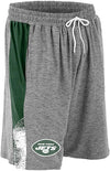 Zubaz NFL Football Mens New York Jets Gray Space Dye Shorts