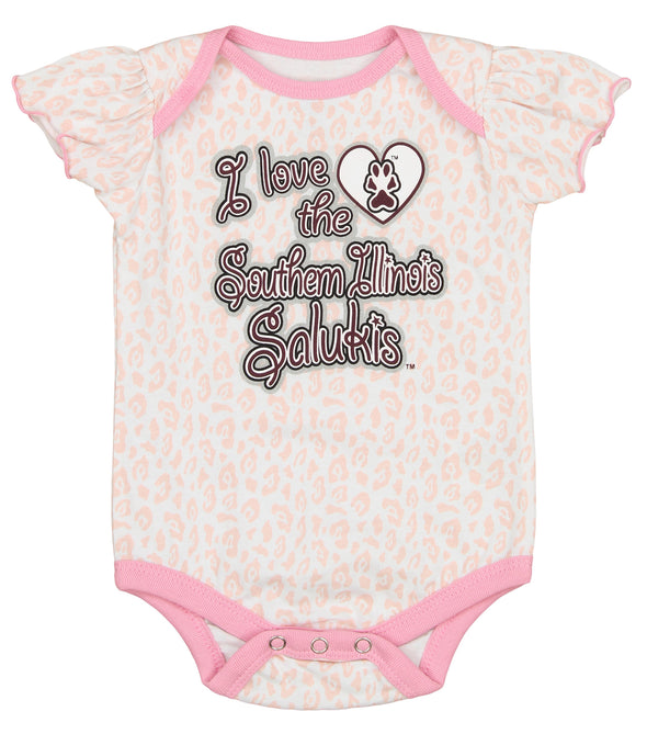 Outerstuff NCAA Infant Girls Southern Illinois Salukis Three Piece Creeper Set