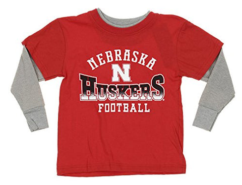 NCAA Youth Nebraska Cornhuskers Faux Layer Long Sleeve Tee