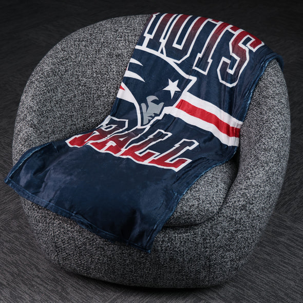 FOCO NFL New England Patriots Stripe Micro Raschel Plush Throw Blanket, 45 x 60