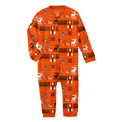 Outerstuff NFL Infant Cleveland Browns Holiday Print Coverall Pajamas