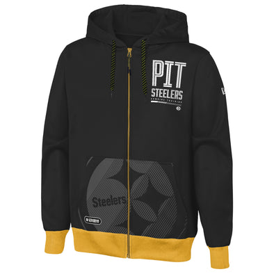 Outerstuff NFL Men's Pittsburgh Steelers Drop Back Performance Fleece Hoodie