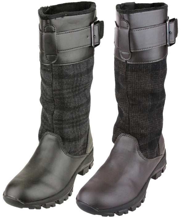 London Fog Women's Martha Plaid Winter Snow Boots, 2 Colors