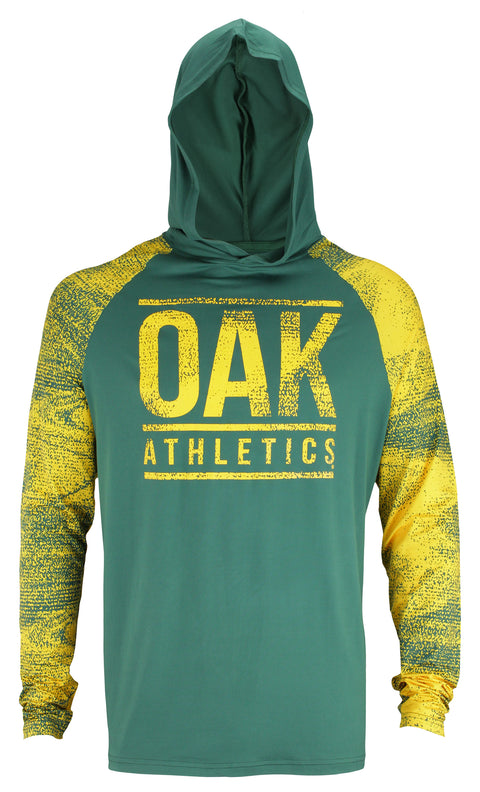 Zubaz MLB Baseball Men's Oakland Athletics Static Stripe Hooded Shirt