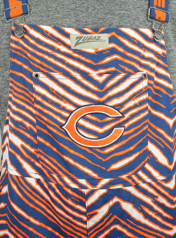 Zubaz NFL Men's Chicago Bears Zebra Printed Team Bib Overalls