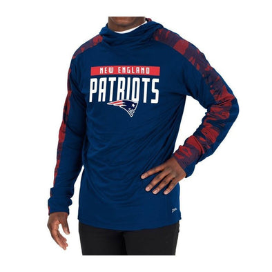 Zubaz NFL Men's New England Patriots Lightweight Elevated Hoodie with Camo Accents