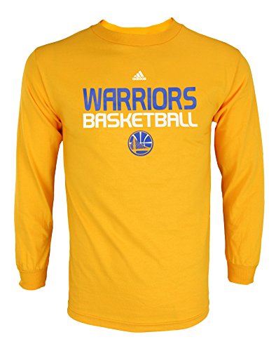 Adidas NBA Mens Golden State Warriors Athletic Long Sleeve Tee, Yellow