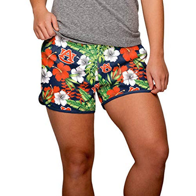 FOCO NCAA Women's Auburn Tigers Tropical Breeze Floral Shorts