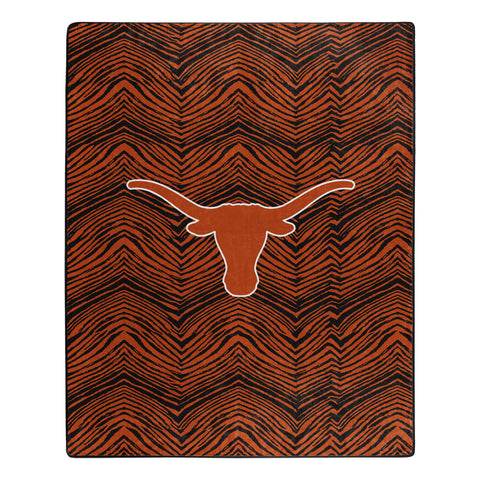 Zubaz by Northwest NCAA Zubified Raschel Throw Blanket, Texas Longhorns