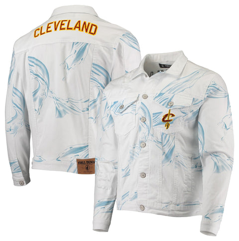 FISLL NBA Men's Cleveland Cavaliers Team Classic Denim Jacket