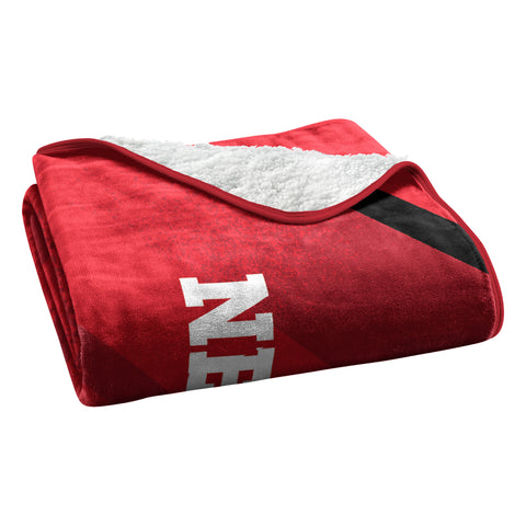 Northwest NCAA Nebraska Cornhuskers Silk Touch Sherpa Throw Blanket, 60"X80"