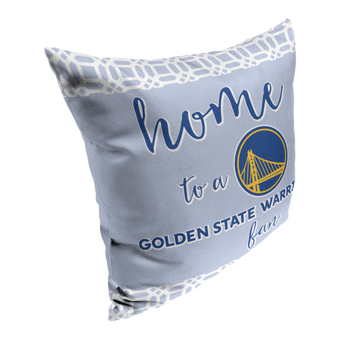 Northwest NBA Golden State Warriors Sweet Home Fan 2 Piece Throw Pillow Cover, 18x18