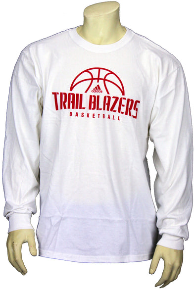 Adidas NBA Basketball Men's Portland Trailblazers Long Sleeve Shirt, White
