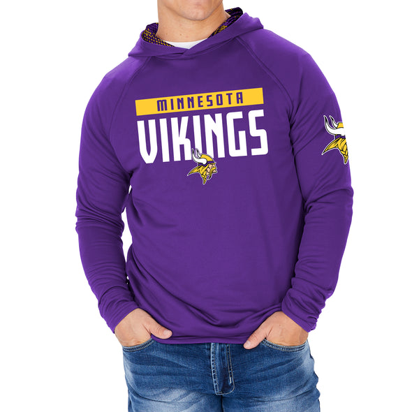 Zubaz Men's NFL Minnesota Vikings Team Color Hoodie W/ Viper Print Details
