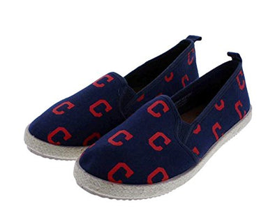 Forever Collectibles MLB Women's Cleveland Indians Canvas Espadrille Slip On Shoes