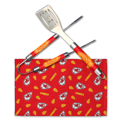 Northwest NFL Kansas City Chiefs Scatter Print 3 Piece BBQ Grill Set