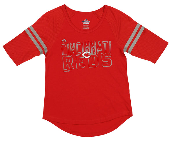 Outerstuff MLB Youth Girls Cincinatti Reds Diamond Section Team Shirt Top