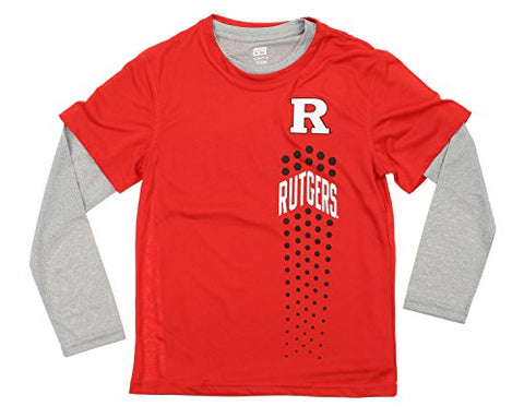 Outerstuff NCAA Youth Rutgers Scarlet Knights 2 in 1 Shirt Combo Pack, Grey/Red