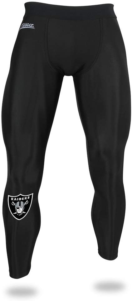 Zubaz NFL Men's Oakland Raiders Active Compression Black Leggings