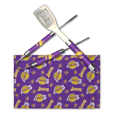 Northwest NBA Los Angeles Lakers Scatter Print 3 Piece BBQ Grill Set