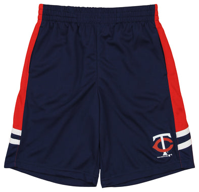 Outerstuff Minnesota Twins MLB Boy's Youth Microfiber Team Color Shorts, Navy