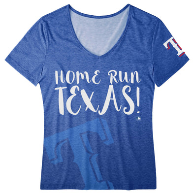 FOCO MLB Women's Texas Rangers Home Run V-Neck Tee