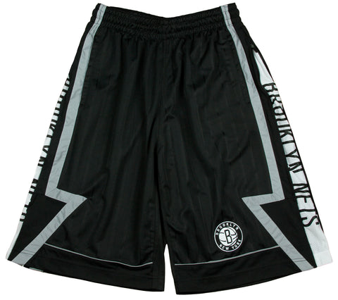 Zipway NBA Basketball Men's Brooklyn Nets Thorpe Shorts, Black & Grey