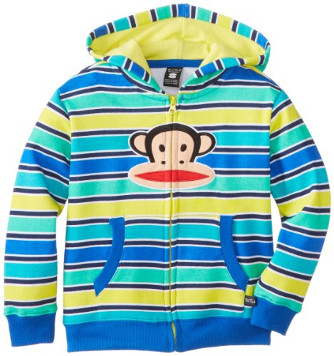 Paul Frank Little Boy's Kids Striped Julius Logo Zip Up Sweater Hoodie