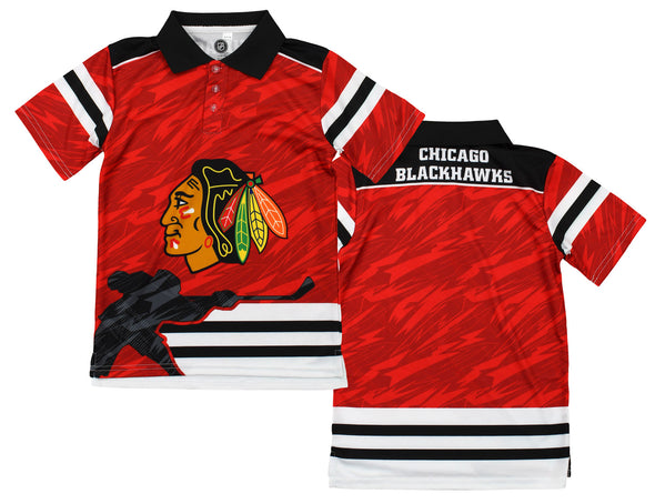 NHL Youth Chicago Blackhawks Performance Short Sleeve Polo Shirt