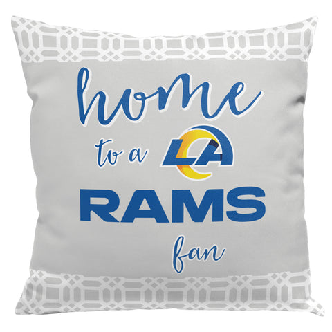 Northwest NFL Los Angeles Rams Sweet Home Fan 2 Piece Throw Pillow Cover, 18x18