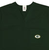 Fabrique Innovations Unisex NFL Green Bay Packers Triple Pocket Scrub Top