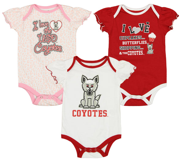 Outerstuff NCAA Infant Girls South Dakota Coyotes Three Piece Creeper Set