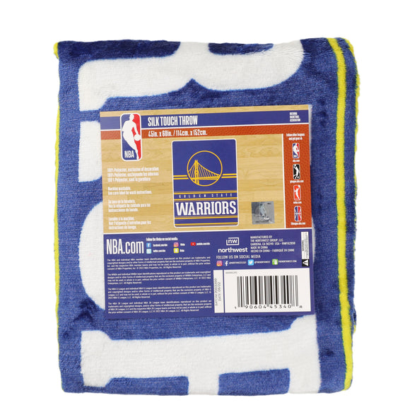 Northwest NBA Golden State Warriors Dual Vision 45 X 60 Silk Touch Throw Blanket
