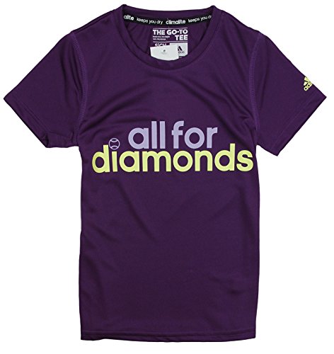 Adidas Youth Girls All For Diamonds Short Sleeve Climalite Graphic Tee T-Shirt, 3 Colors