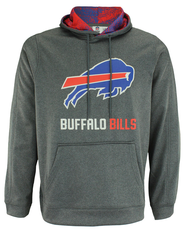 Zubaz NFL Buffalo Bills Men's Heather Grey  Fleece Hoodie