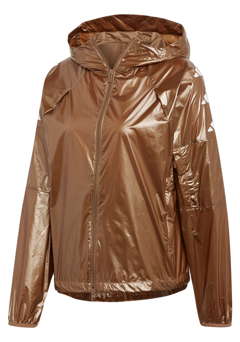 adidas Women's Pack W.N.D.Full Zip Hooded Wind Jacket, Copper Metalic