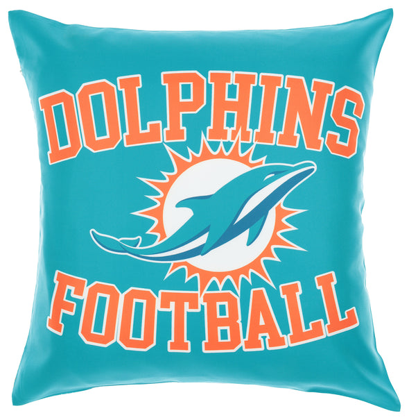 FOCO NFL Miami Dolphins 2 Pack Couch Throw Pillow Covers, 18 x 18