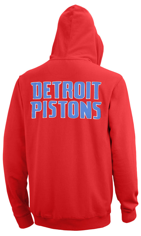 FISLL NBA Men's Detroit Pistons Team Color Premium Fleece Hoodie