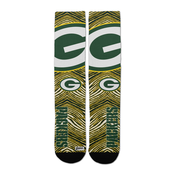 Zubaz By For Bare Feet NFL Youth Green Bay Packers Zubified Dress Socks, One Size