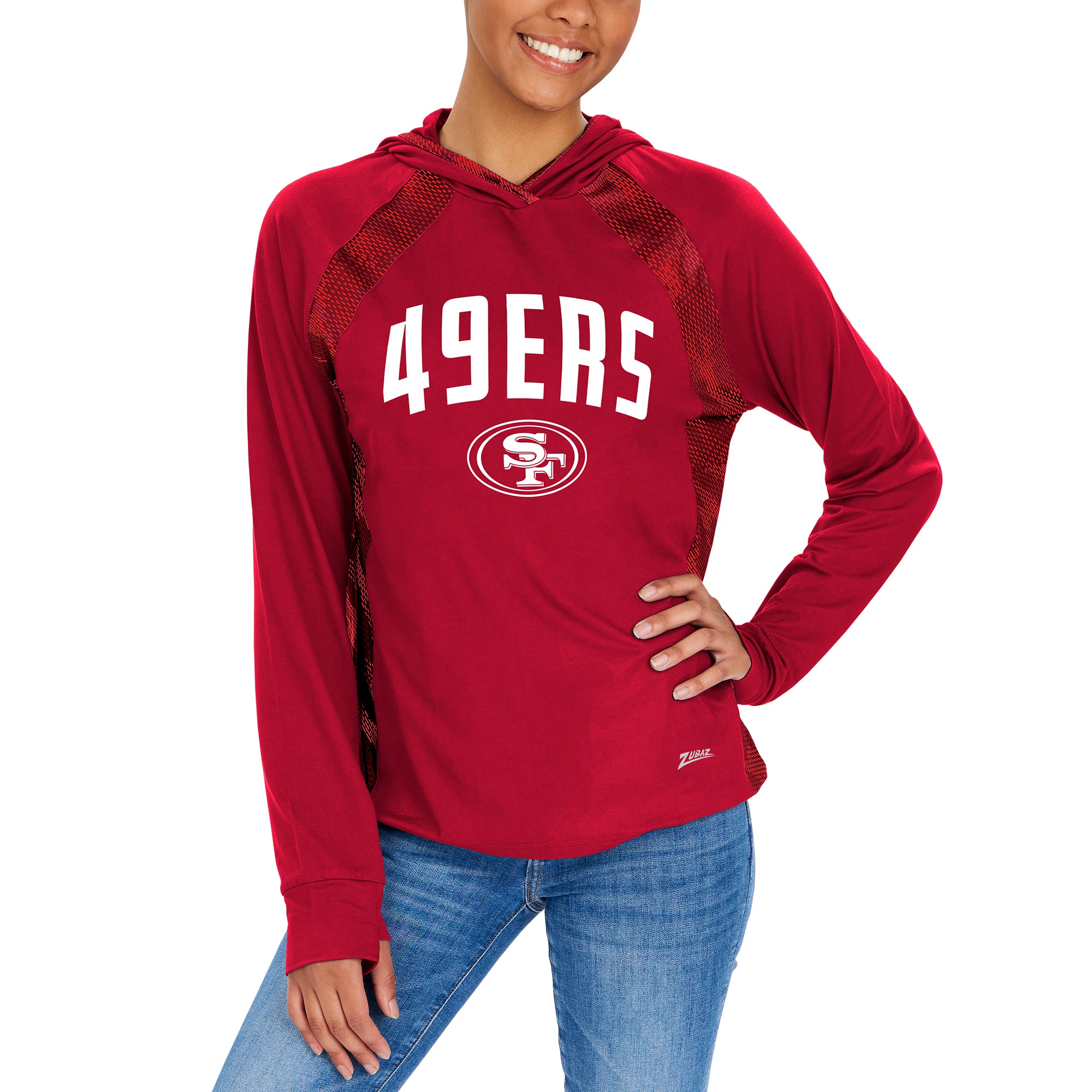 Zubaz NFL Women's San Francisco 49ers Elevated Hoodie W/ Tonal Viper P –  Fanletic