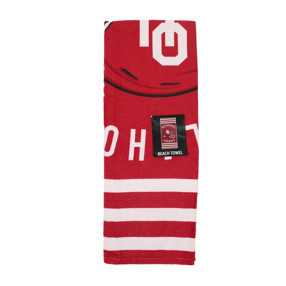 Northwest NCAA Oklahoma Sooners Stripes Beach Towel, 30"X60"