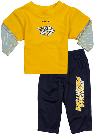 Reebok NHL Hockey Infants Nashville Predators Power Play Pants and Shirt Set